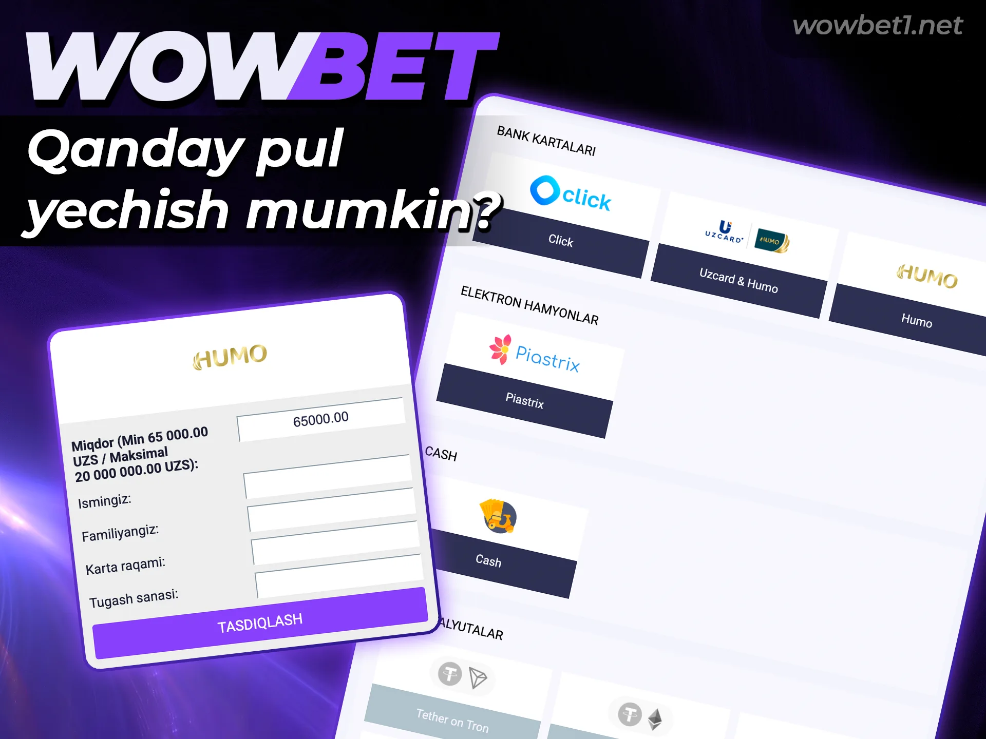 Wowbet hisobingizdan yutuqlarni yechib olish jarayoni bilan yaqindan tanishing.