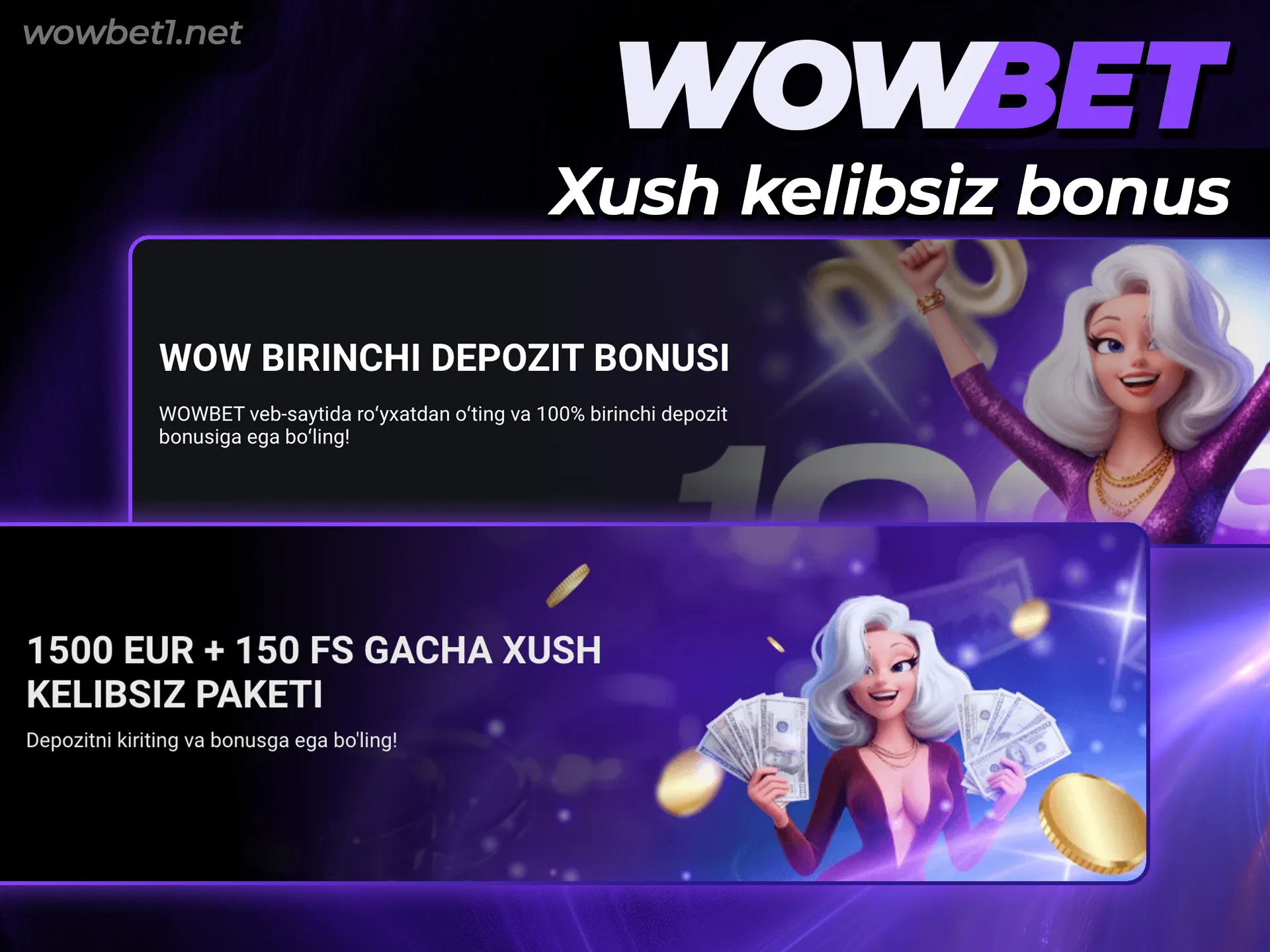 Wowbet platformasida ro'yxatdan o'ting va yangi o'yinchi uchun bonusni oling.