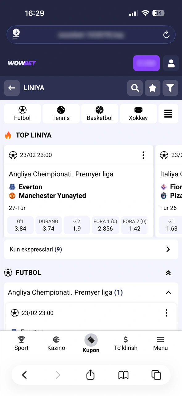 iOS smartfoningizda Wowbet App imkoniyatlarini o'rganishni boshlang va o'ynang.