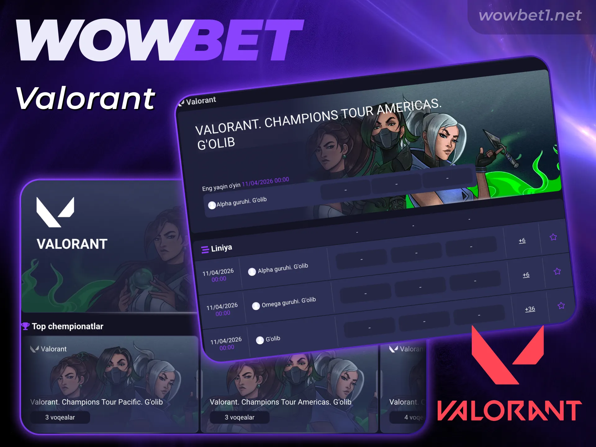 Valorant kiber o'yinlarida Wowbet E-Sports orqali o'z omadingizni hozir sinab ko'ring.