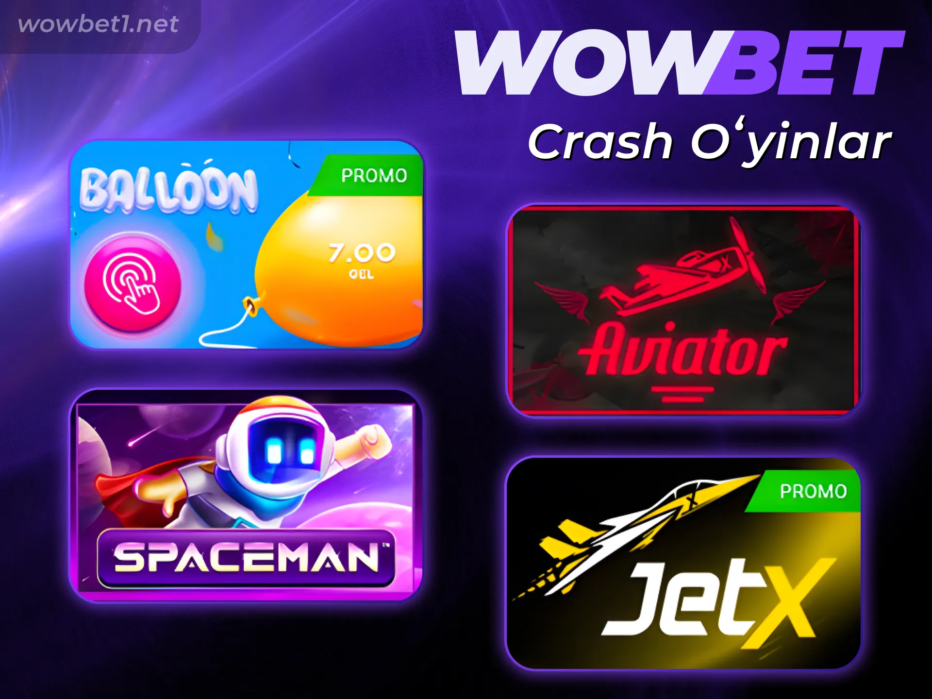 Tezkor natijalarga ega Wowbet Slotlari crash oʻyinlarida oʻz omadingizni sinab koʻring.