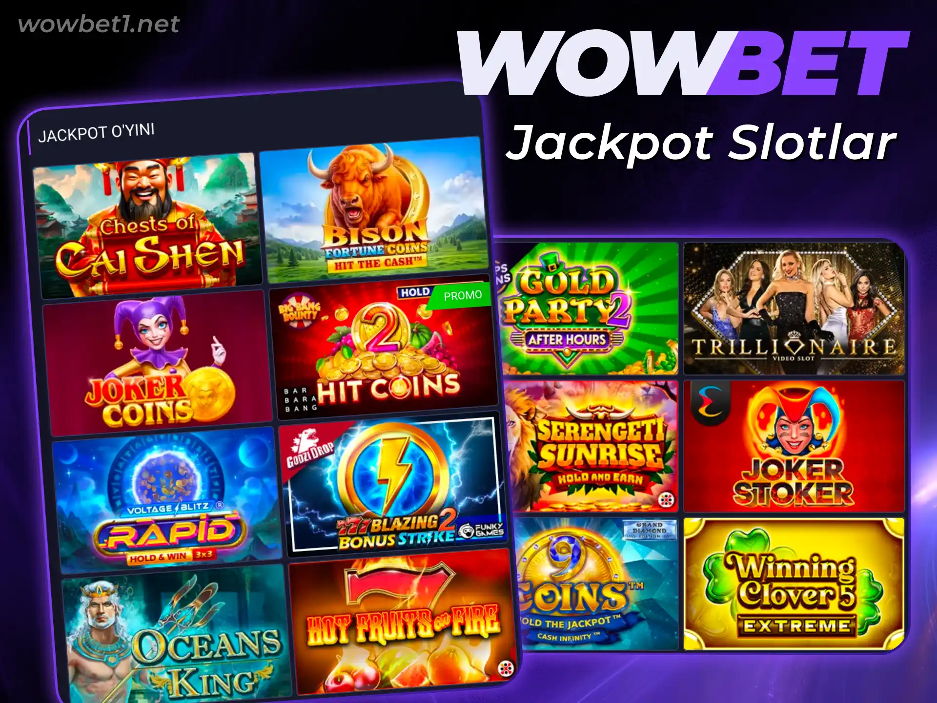 Katta mablagʻ yutish uchun Wowbet Slotlari jackpot oʻyinlarida ishtirok etishni boshlang.