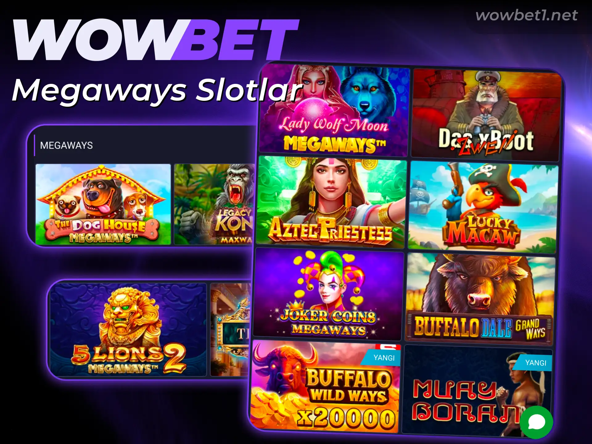 Koʻp yutuqli liniyalarga ega Wowbet Slotlari Megaways oʻyinlarida stavka qilishni boshlang.